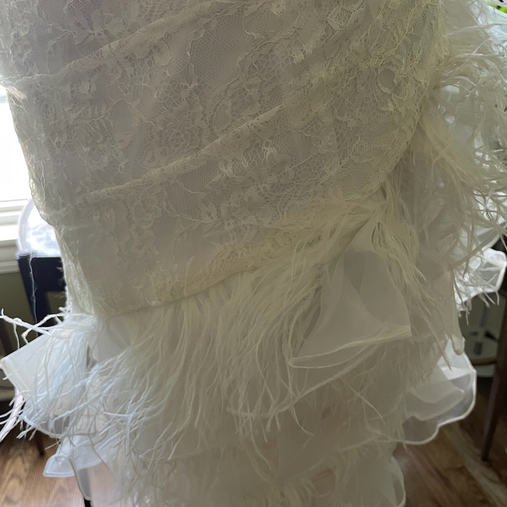 Elegant Strapless White Lace Wedding Dress Plus Size - Picture 6 of 16